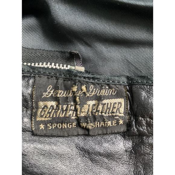 Vintage Lightly Distressed Black Leather Trench Coat Wooden Button Mens Med 38 - Picture 11 of 16